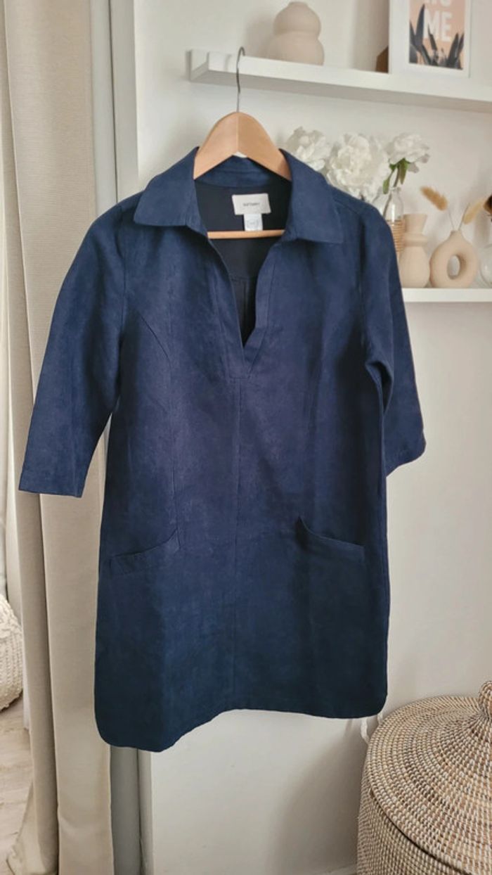 Robe courte Soft Grey aspect velours taille 40