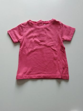 tee shirt rose uni dpam fille 6 mois