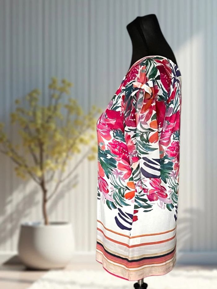 Top fleuri avec strass Swarovski – Linea Cinque Taille S - photo numéro 4