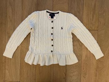 Gilet torsade épais Ralph Lauren fille 6 ans très bon état écru