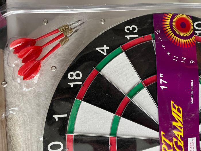 Jeu de Fléchettes double face 40 cm, Cible avec 6 fléchettes - photo numéro 3