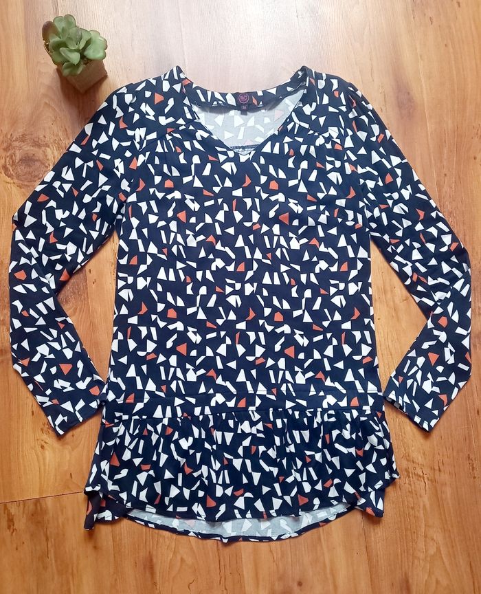 Tunique Mia Soana bleu foncé formes géométriques - photo numéro 2