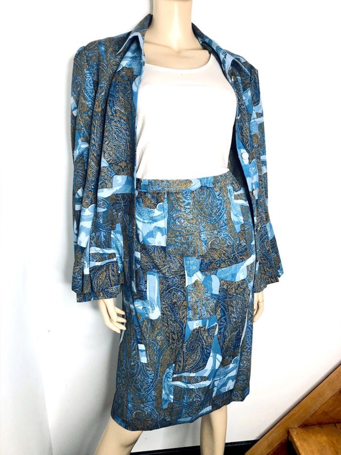 Ensemble veste blazer et jupe vintage taille 52