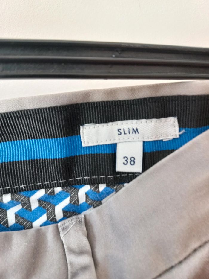 Pantalon chino gris slim - photo numéro 3