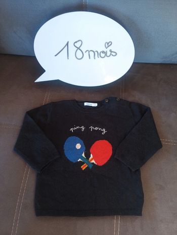 Pull Garçon 18 mois ping pong Bout'chou