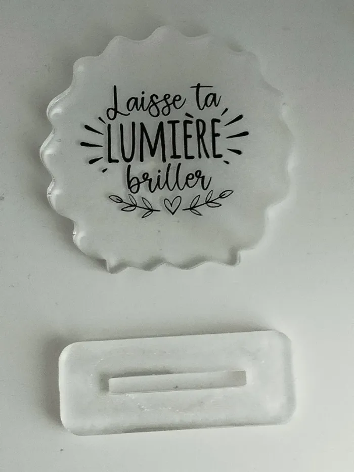 idée cadeau ornement bureau coiffeuse couvre tasse en résine abr015 - photo numéro 7