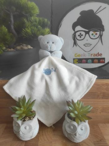 Ours Bleu Claire BN3530 Baby Nat' Bonbon plat mouchoir #geektradedoudou