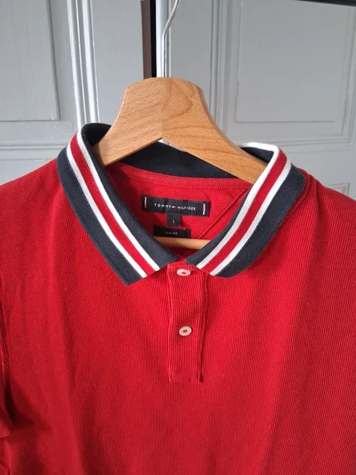 Polo rouge - Tommy Hilfiger - L - photo numéro 2