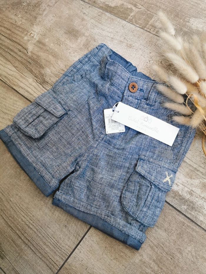 🌺Très joli short Cadet Rouselle 6mois 100%coton Neuf avec étiquette - photo numéro 6