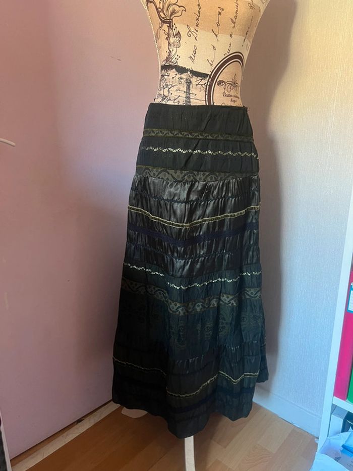 Jupe longue femme verte Palmetto taille 38