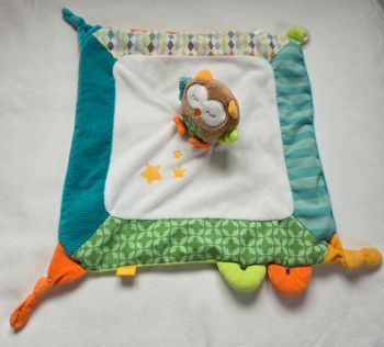 Doudou carré plat Hibou - Etoiles - Babyfehn