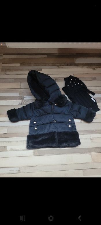 Manteau jean bourget ,écharpe et bonnet mayoral