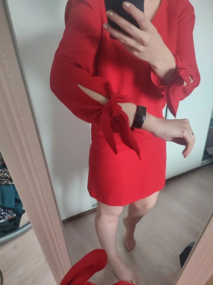 Robe rouge à nouer Tara jarmon - photo numéro 2