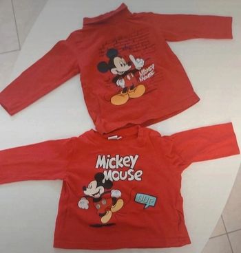 Lot tee shirt manche longue disney mickey