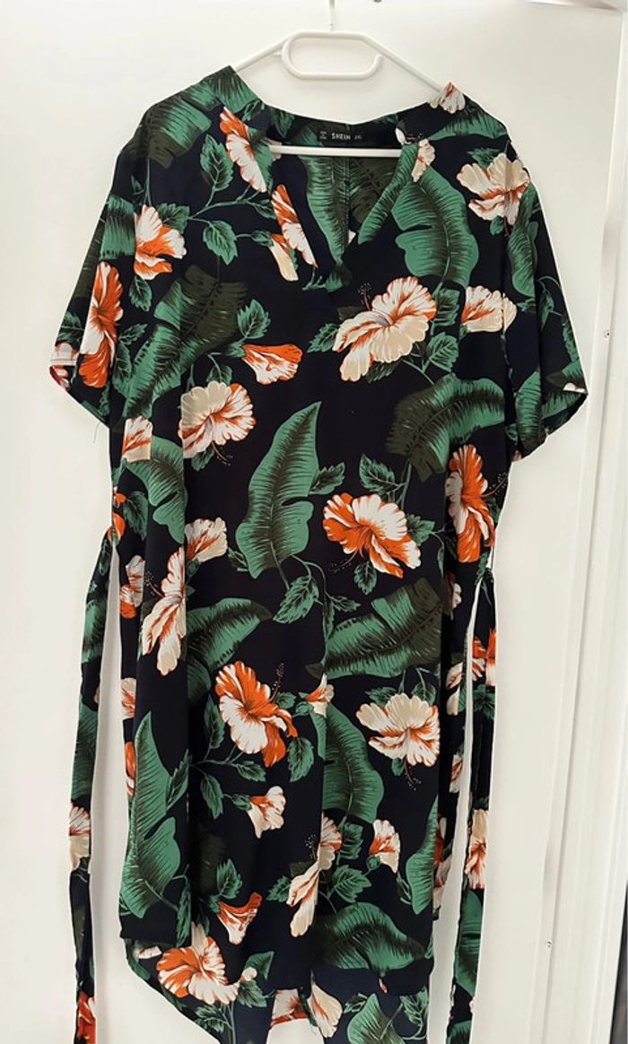 Robe jungle ibiscus orange SHEIN