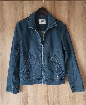 Veste en jean bleue foncée zippée New Man taille 40