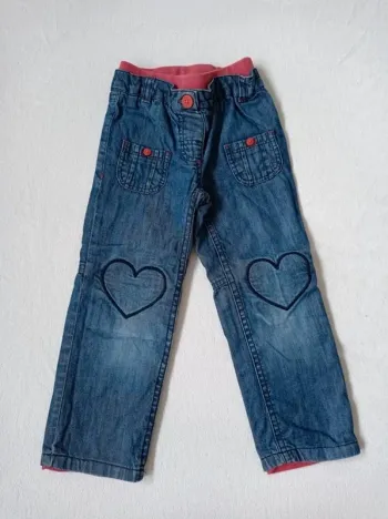 Pantalon jean bleu cœur Vertbaudet 3 ans