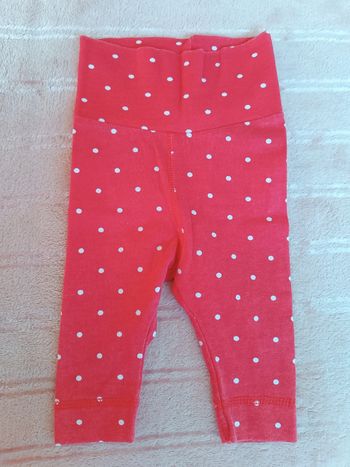🔸 Legging rouge à pois blancs - Disney 0 / 1 Mois🔸