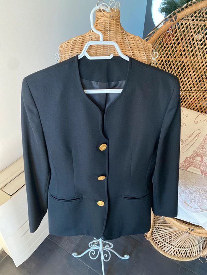 Blazer noir à boutons dorés Fedora taille 38 Made in France - photo numéro 2