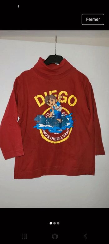 Tee-shirt manche longue col roulé diego garçon 4 ans