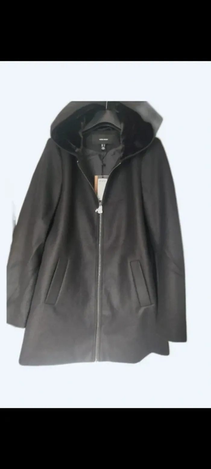 Vero Moda manteau noir classique à capuche taille S