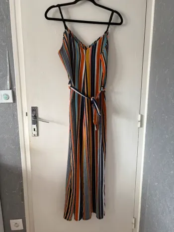 Combinaison rayé multicolore