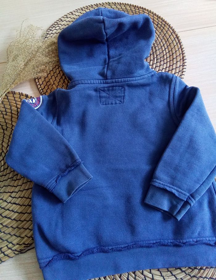 sweat bleu à capuche avec inscription Tex taille 3/4 ans - photo numéro 6