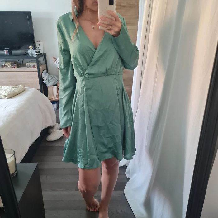 Robe portefeuille vert sauge 💚