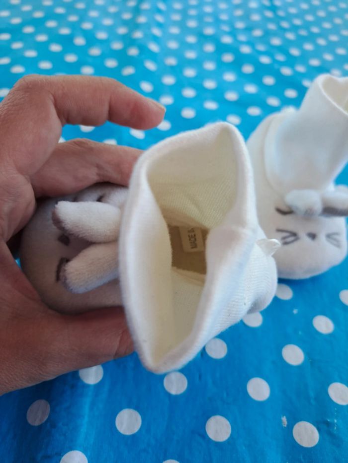 Chausson lapin blanc naissance mixte - photo numéro 7