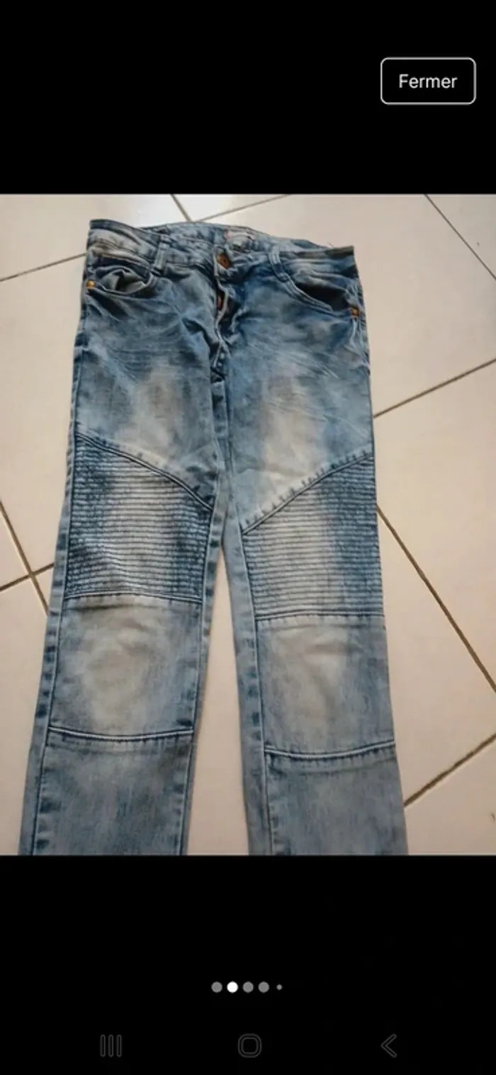 Pantalon taille basse en jean taille 36 - photo numéro 3