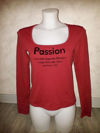 tee shirt rouge foncé morgan de toi taille 38/40