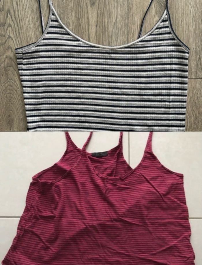 Lot de 2 débardeurs rayés