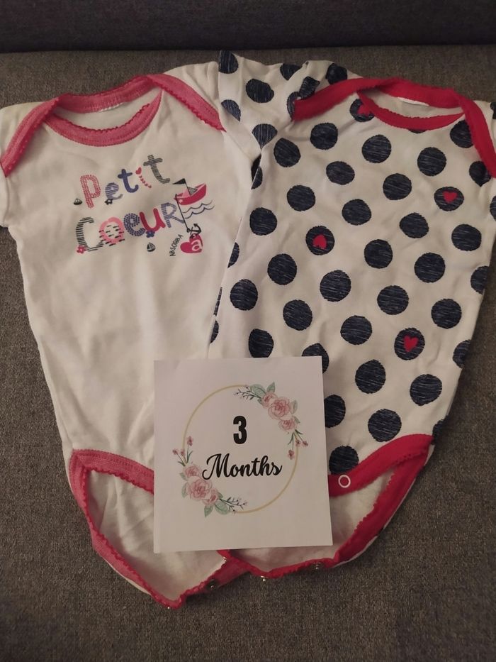 Lot séparable pyjamas bodys 3 mois fille été - photo numéro 3