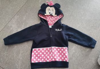 Gilet zippé à capuche bébé fille 12 mois Minnie comme NEUF