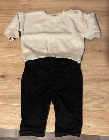 Pull beige  + jean noir