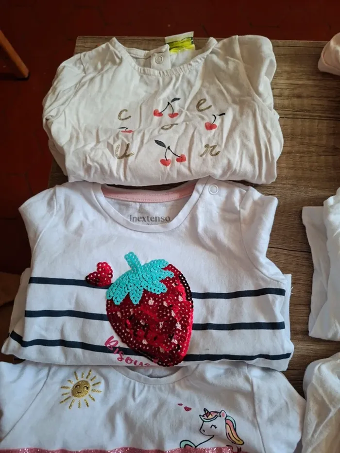 Lot tee-shirt bébé filles - photo numéro 5