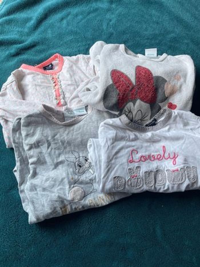 4 pyjama 1 pièce bébé fille 24 mois