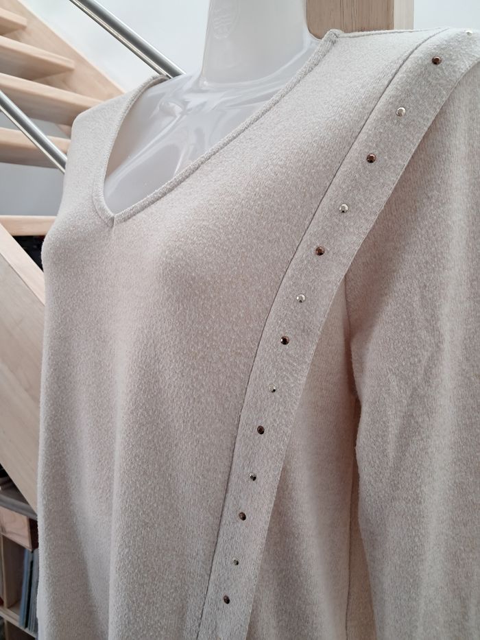 Pull femme couleur crème - photo numéro 2