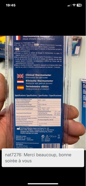 Thermomètre jumbo  LBS flexible 