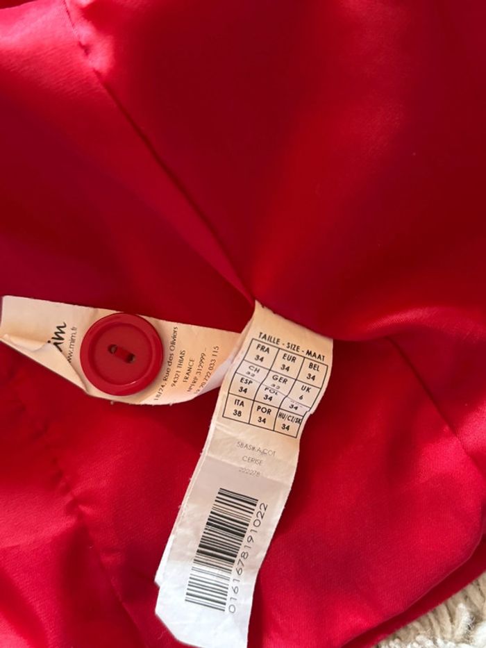 Blazer rouge MIM Taille 34 - photo numéro 4