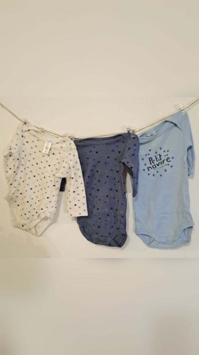 Lot de 3 bodies manches longues 3 mois bébé