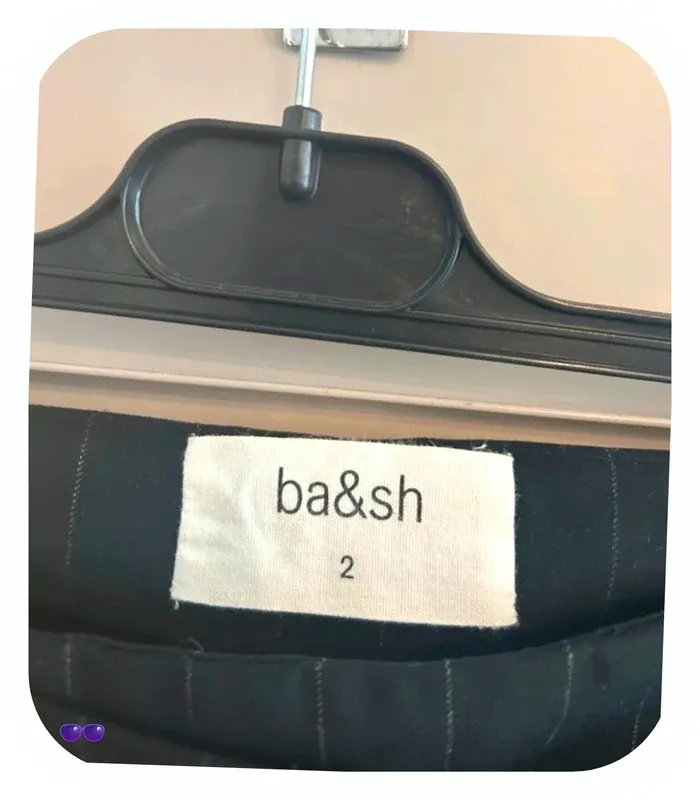 Bash pantalon bleu nuit à rayures blanc modèle bango taille 2/38 - photo numéro 7