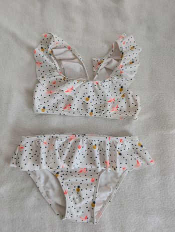Maillot de bain 2p blanc à pois - 36M - Kiabi