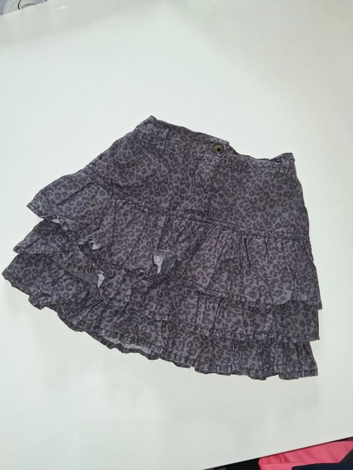 Jupe léopard grise avec volants NKY réglable à la taille