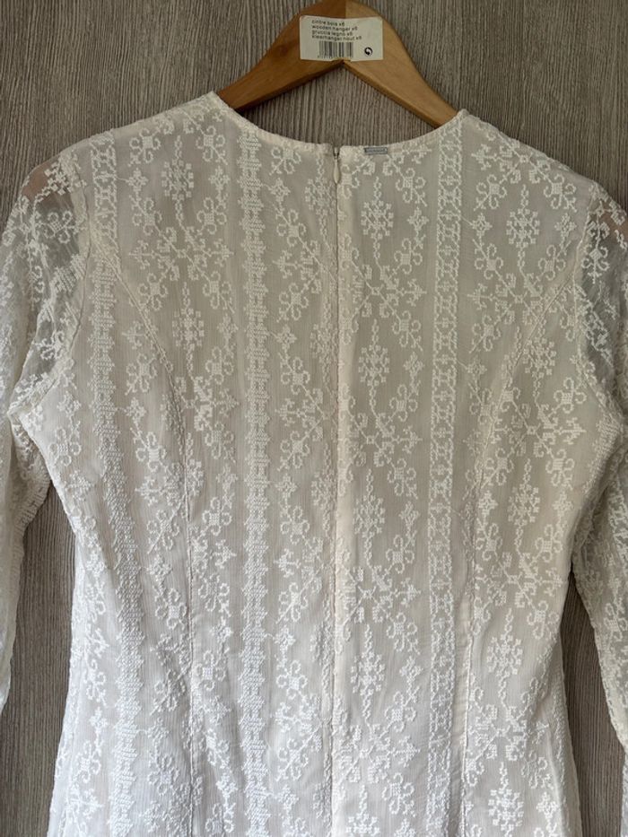 🤍 sublime robe en soie écru style bohème effet dentelle  - Ikks - T40 - photo numéro 7