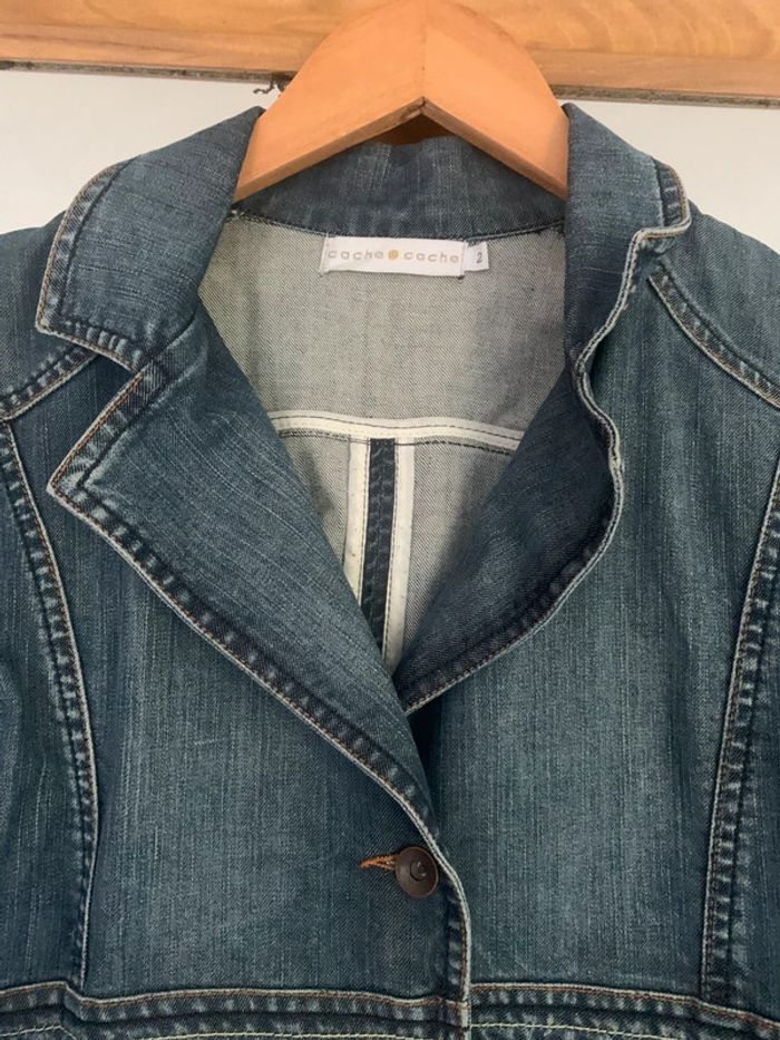 Veste en jean cache-cache taille 38 cintrée - photo numéro 6
