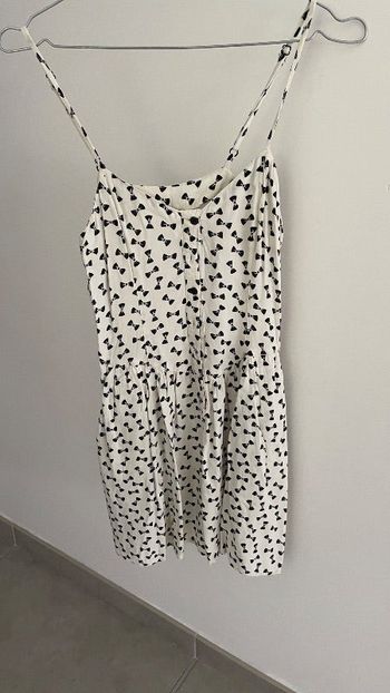 Robe courte blanche noeuds H&M 36
