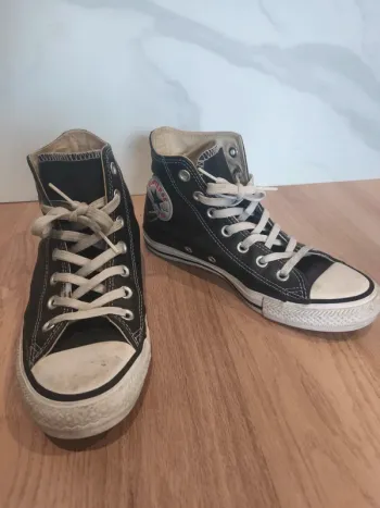 Converse All Star 🖤 noires cuir montantes – T37.5 (sans boîte)