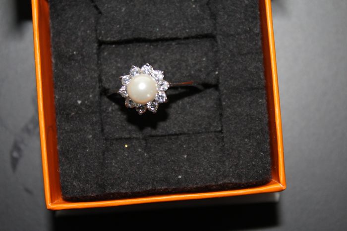 Bague argent /perle - photo numéro 3
