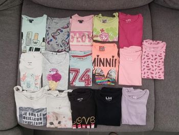 Lot de 16 tee-shirts manches courtes fille